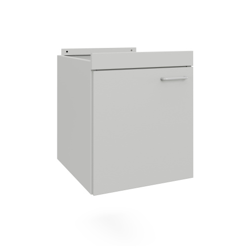 77.0491.10.10.00 Тумба подвесная дверь левая 400х540х465 мм, низкая, серый металл - СТАЛЬ